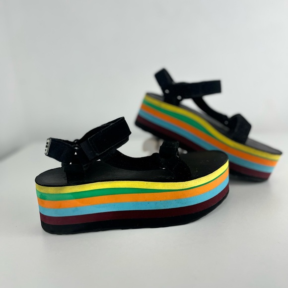 Teva Shoes - Teva x Opening Ceremony Rainbow Platform Sandals chunky strap festival retro